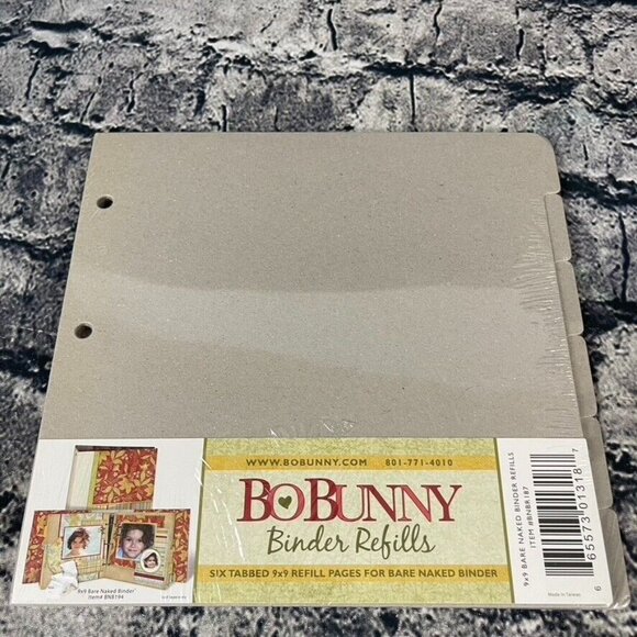 BoBunny Binder Refill Scrapbook 9x9 Photographs Crafting 6 Tabbed Pages - Picture 5 of 9